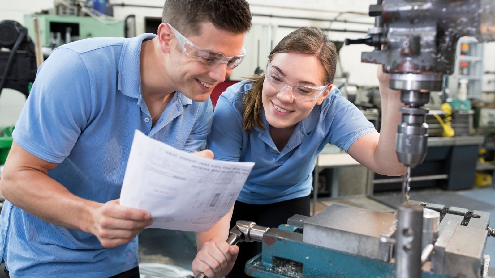 apprentice students in workshop